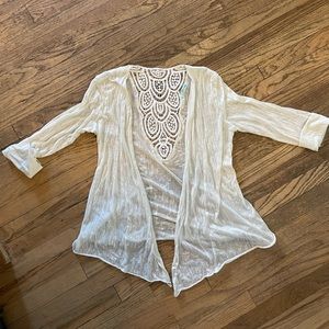 Maurice’s crepe open 3/4 sleeve cardigan